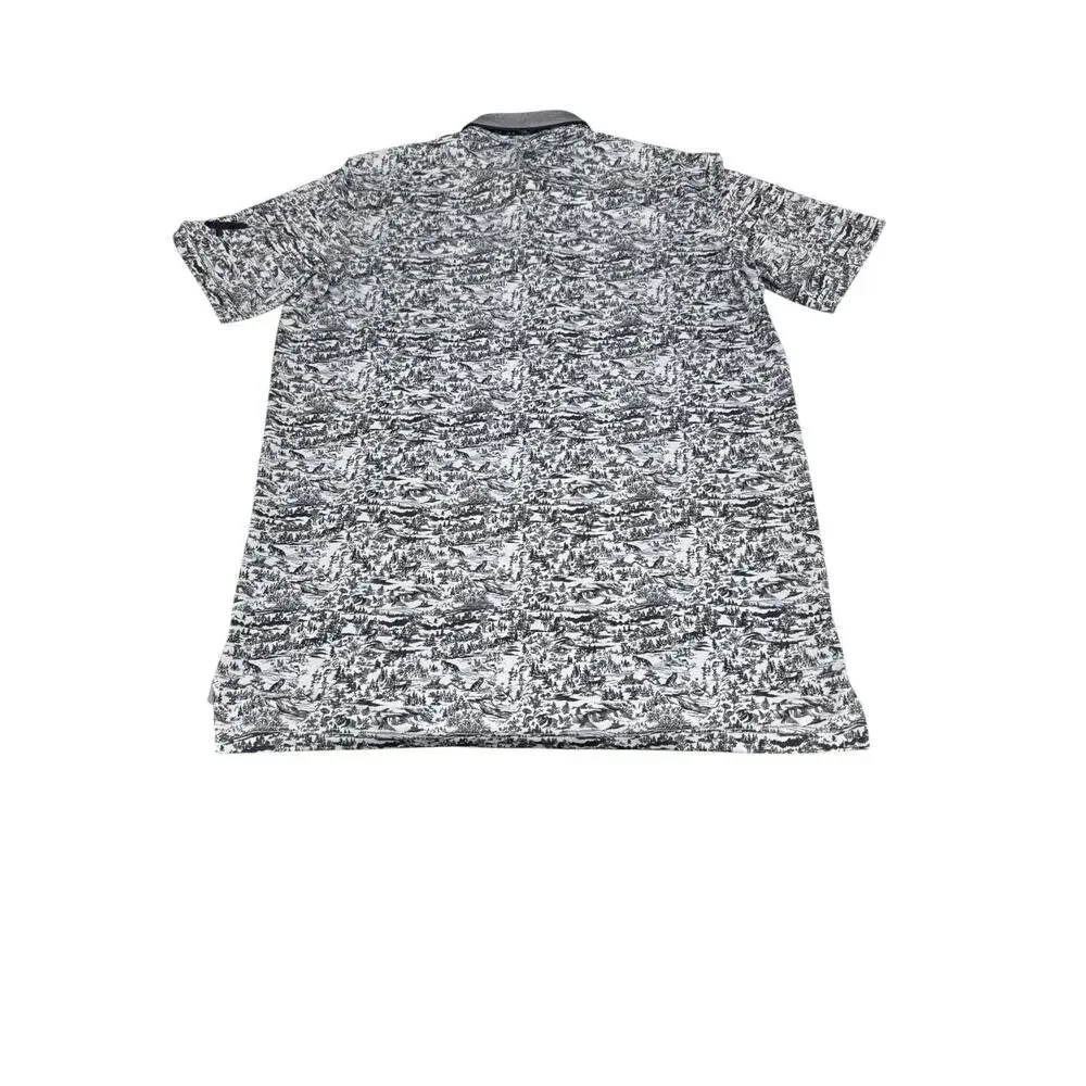Waggle Men's XL Black White Timberwolf Alpine AOP Polo Golf Outdoor Sport Active - Picture 10 of 10